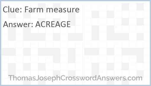 Farm measure Answer