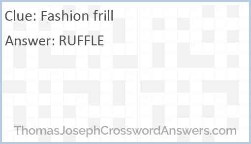 Fashion frill Answer