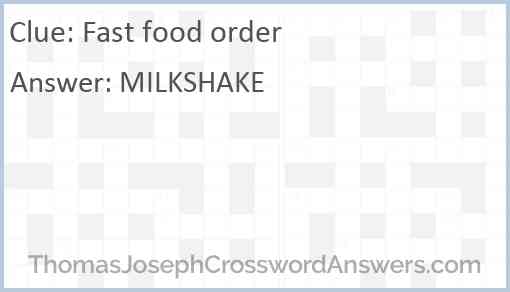 Fast food order Answer