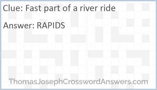 Fast part of a river ride Answer