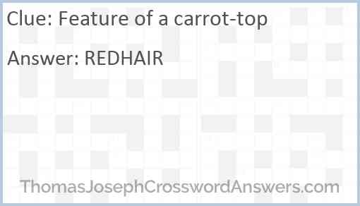 Feature of a carrot-top Answer