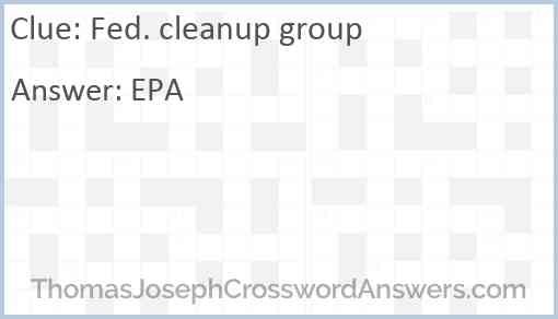 Fed. cleanup group Answer