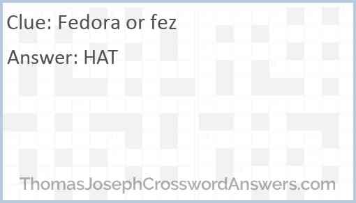 Fedora or fez Answer