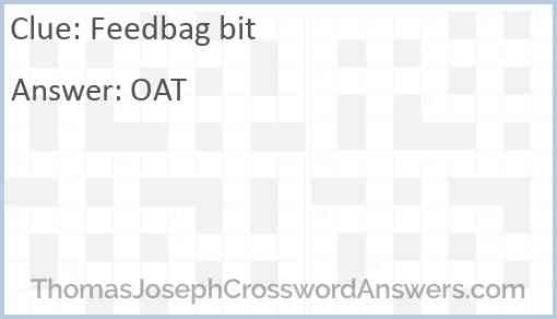 Feedbag bit Answer