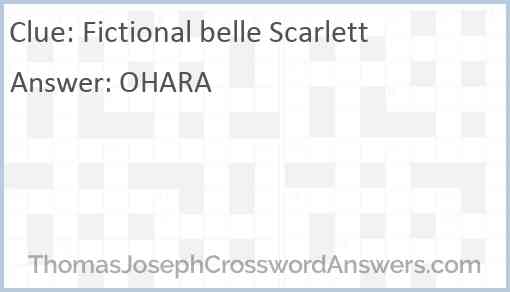 Fictional belle Scarlett Answer