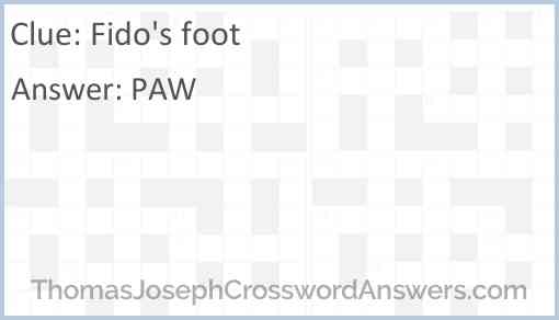 Fido’s foot Answer