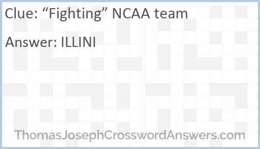 “Fighting” NCAA team Answer