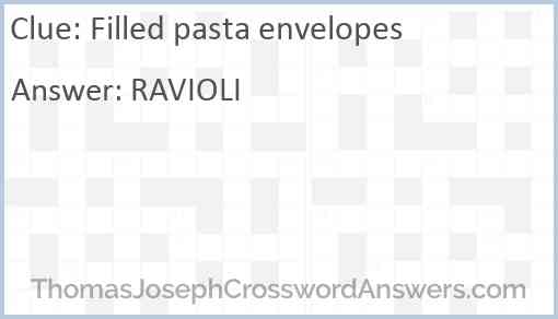 Filled pasta envelopes Answer
