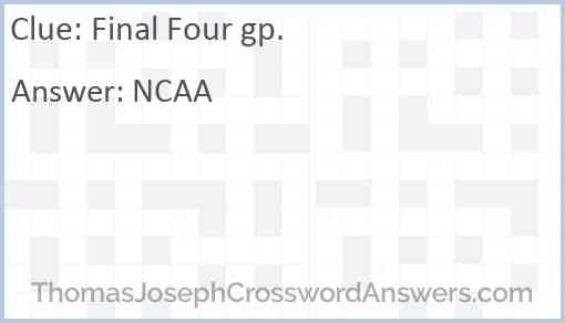 Final Four gp. Answer