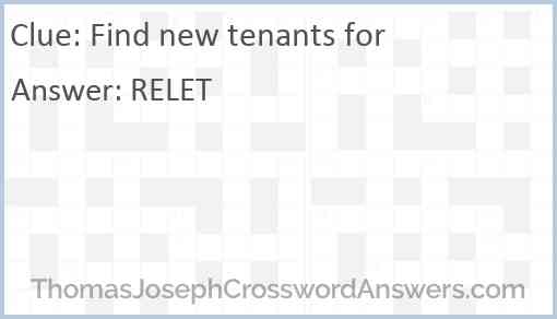 Find new tenants for Answer