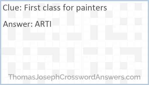 First class for painters Answer