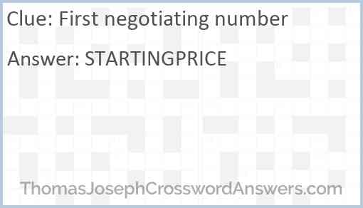 First negotiating number Answer
