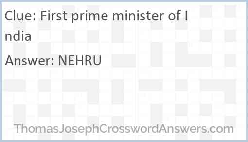 First prime minister of India Answer