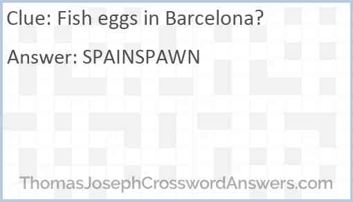 Fish eggs in Barcelona? Answer
