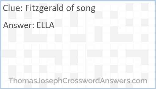 Fitzgerald of song Answer