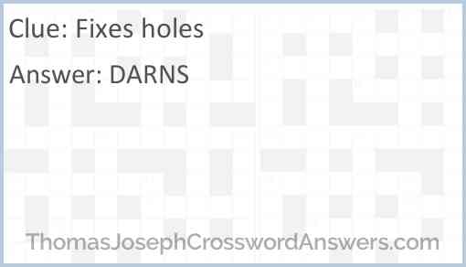 Fixes holes Answer
