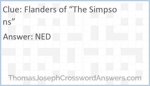 Flanders of “The Simpsons” Answer