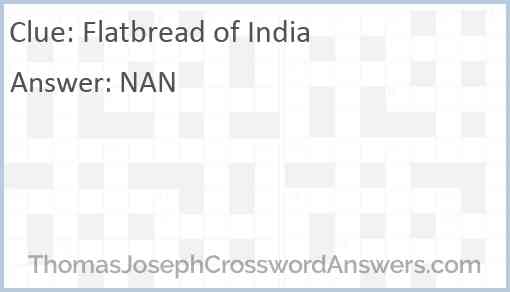 Flatbread of India Answer