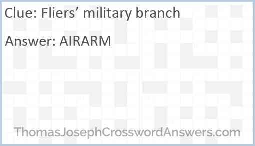 Fliers’ military branch Answer