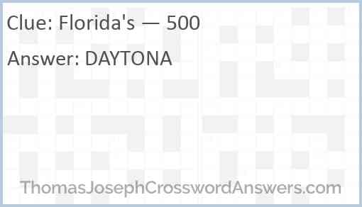 Florida's — 500 Answer