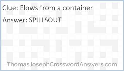 Flows from a container Answer