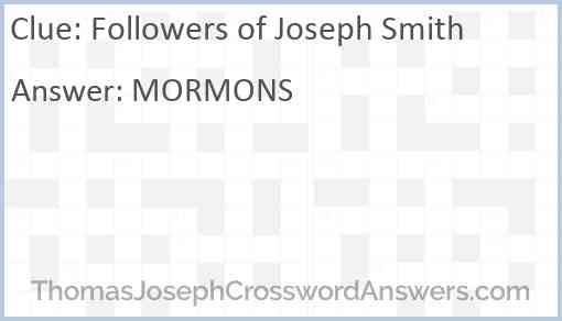 Followers of Joseph Smith Answer