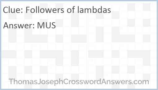 Followers of lambdas Answer