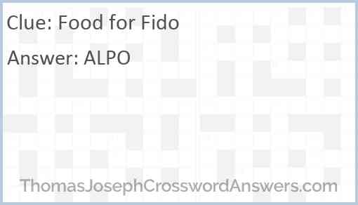 Food for Fido Answer