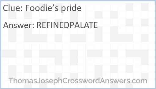 Foodie’s pride Answer