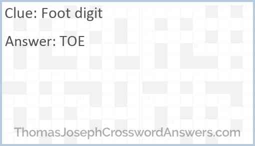 Foot digit Answer