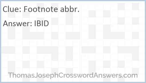 Footnote abbr. Answer