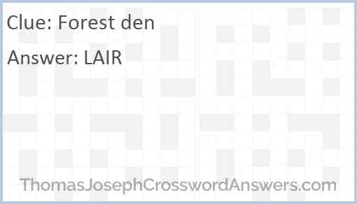 Forest den Answer