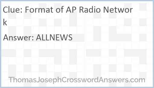 Format of AP Radio Network Answer