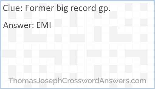 Former big record gp. Answer