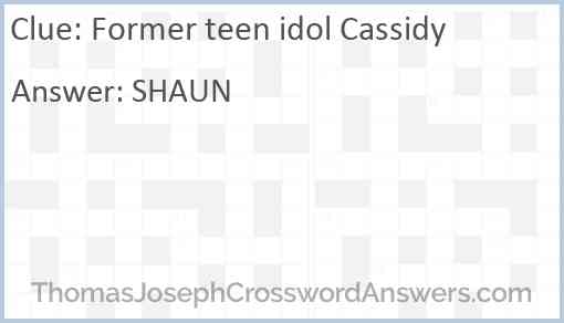 Former teen idol Cassidy Answer