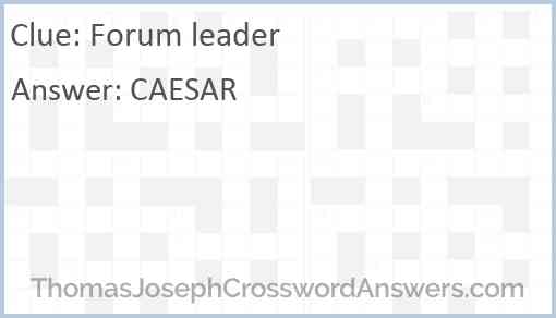 Forum leader Answer