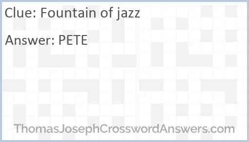 Fountain of jazz Answer