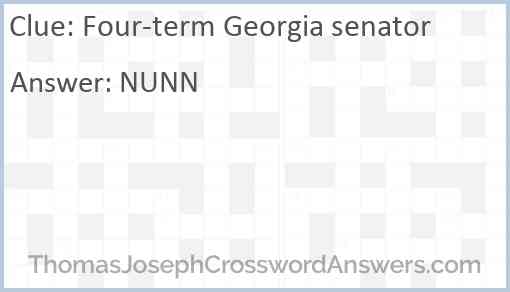 Four-term Georgia senator Answer