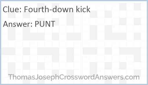 Fourth-down kick Answer