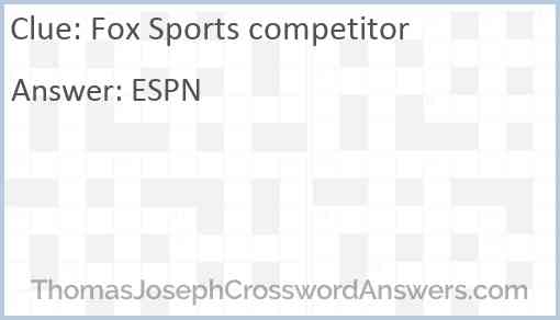 Fox Sports competitor Answer