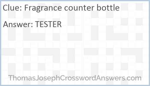 Fragrance counter bottle Answer