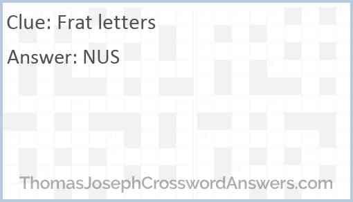 Frat letters Answer