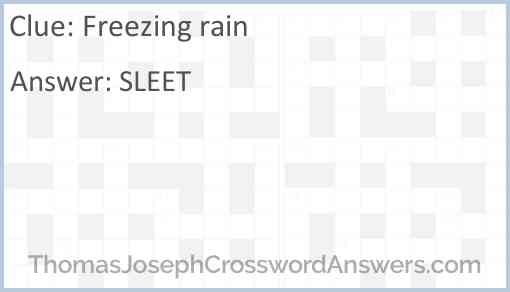 Freezing rain Answer