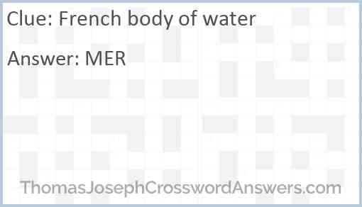French body of water Answer