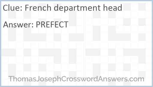 French department head Answer