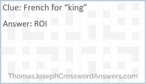 French for “king” Answer