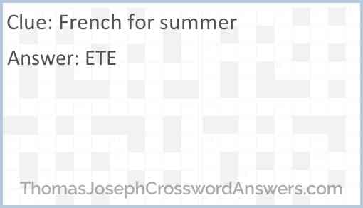 French for “summer” Answer