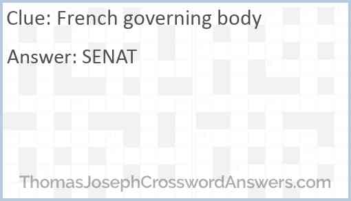 French governing body Answer