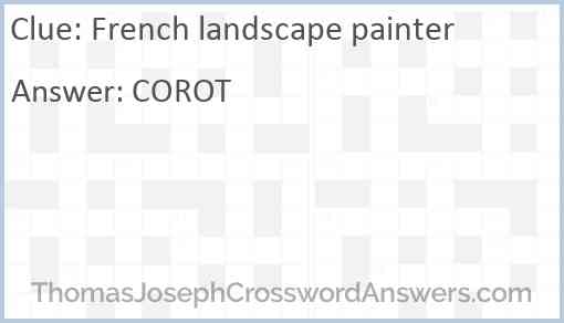 French landscape painter Answer