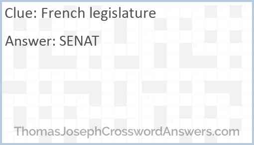 French legislature Answer